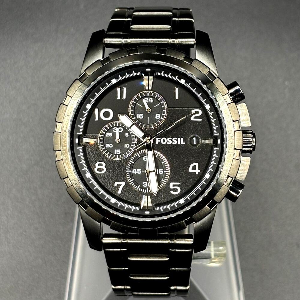 Fossil Dean FS4721 Gunmetal Chronograph Stainless Steel Watch 45mm